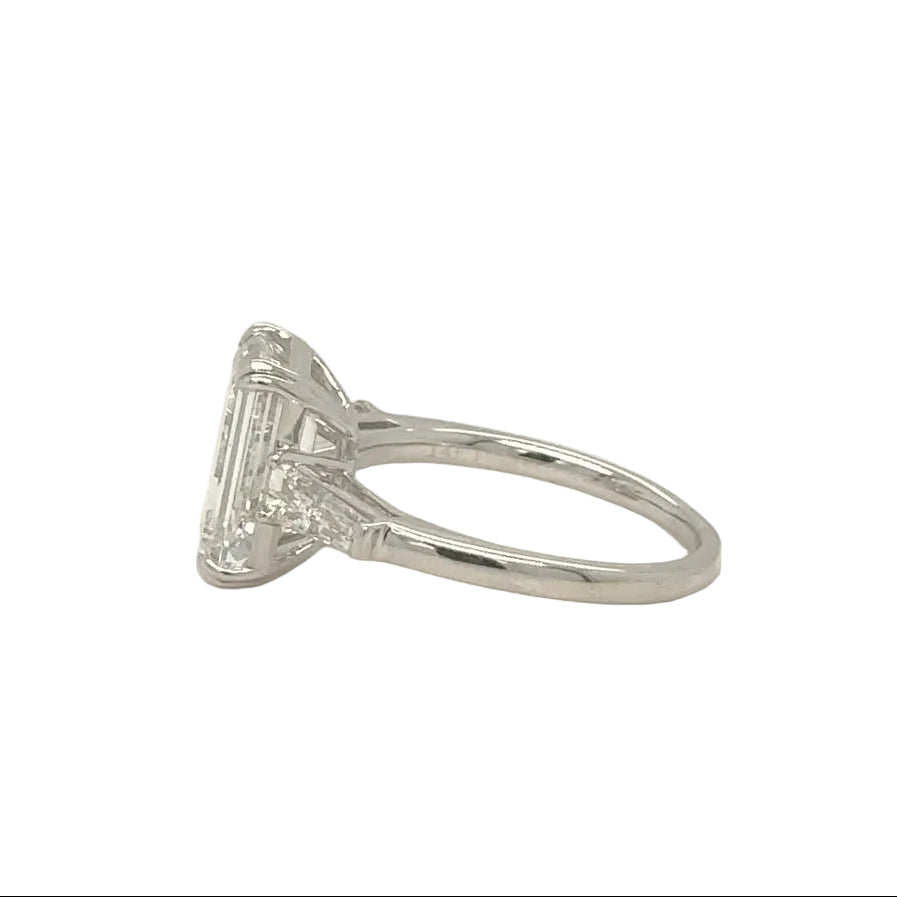 14kt White gold & Lab diamond three stone Engagement ring