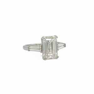 14kt White gold & Lab diamond three stone Engagement ring
