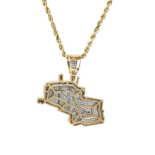 Load image into Gallery viewer, 10k Yellow gold Car Natural diamond pendant and chain