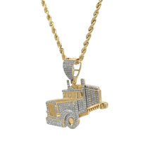 Load image into Gallery viewer, 10k Yellow gold Car Natural diamond pendant and chain