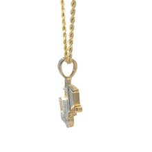 Load image into Gallery viewer, 10k Yellow gold Car Natural diamond pendant and chain