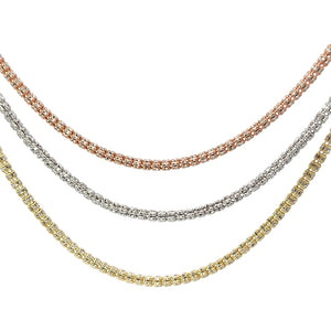 10k Rose, White & Yellow gold Ice-link Chain (choose your color)