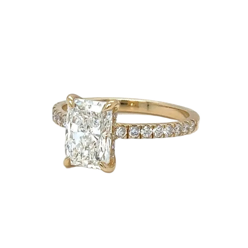 14k yellow gold and lab Engagement ring