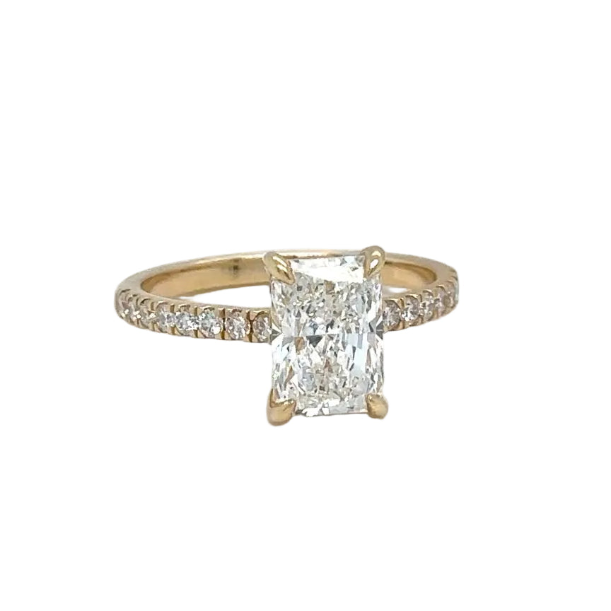 14k yellow gold and lab Engagement ring