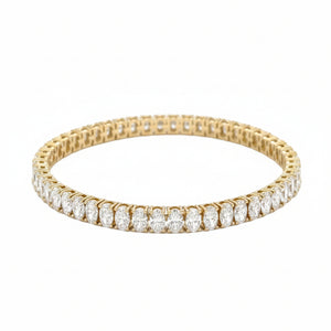 14k yellow gold and Lab Diamond Fancy tennis Bracelet.
