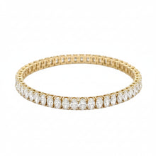 Load image into Gallery viewer, 14k yellow gold and Lab Diamond Fancy tennis Bracelet.