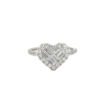 Load image into Gallery viewer, 18k White Gold and Natural Diamond Heart Ring.