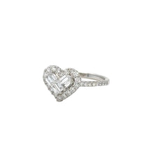 Load image into Gallery viewer, 18k White Gold and Natural Diamond Heart Ring.