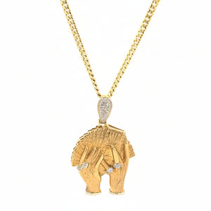 10k Gold Flaunt wealth Pendant & Gold Cuban Link Chain