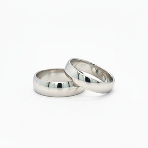 His and Hers 14k White Gold Wedding Band Rings