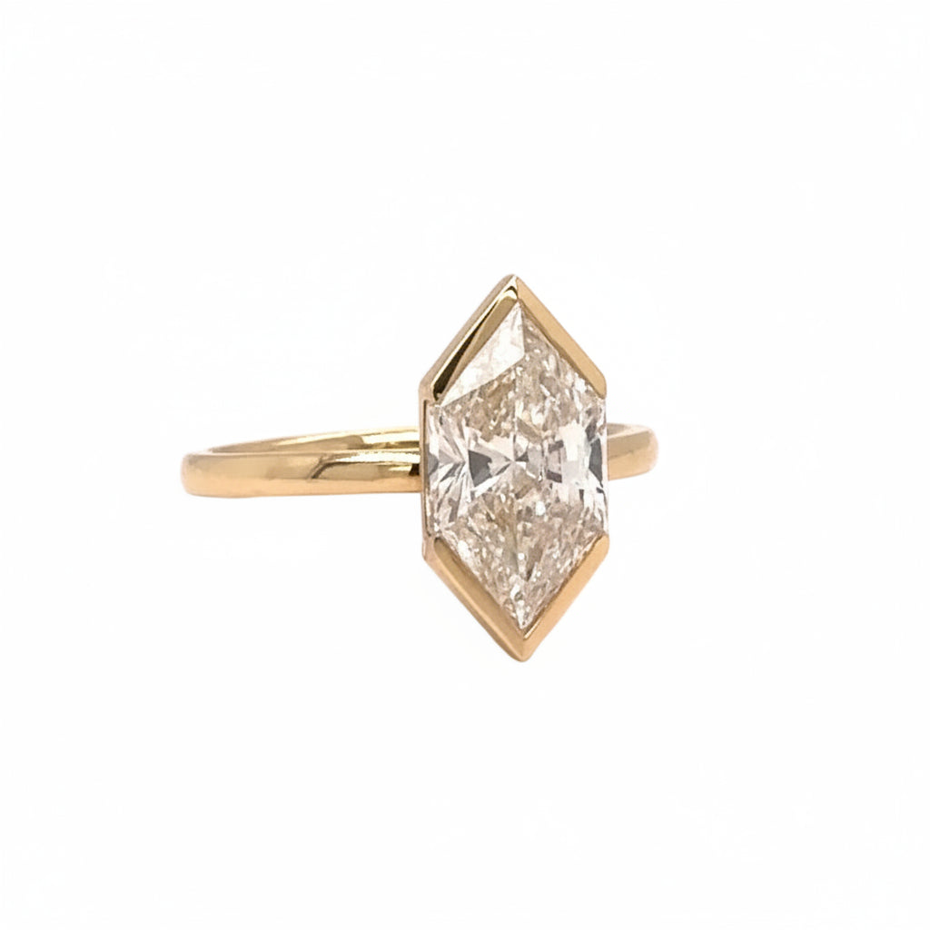 14k yellow gold and lab Engagement ring