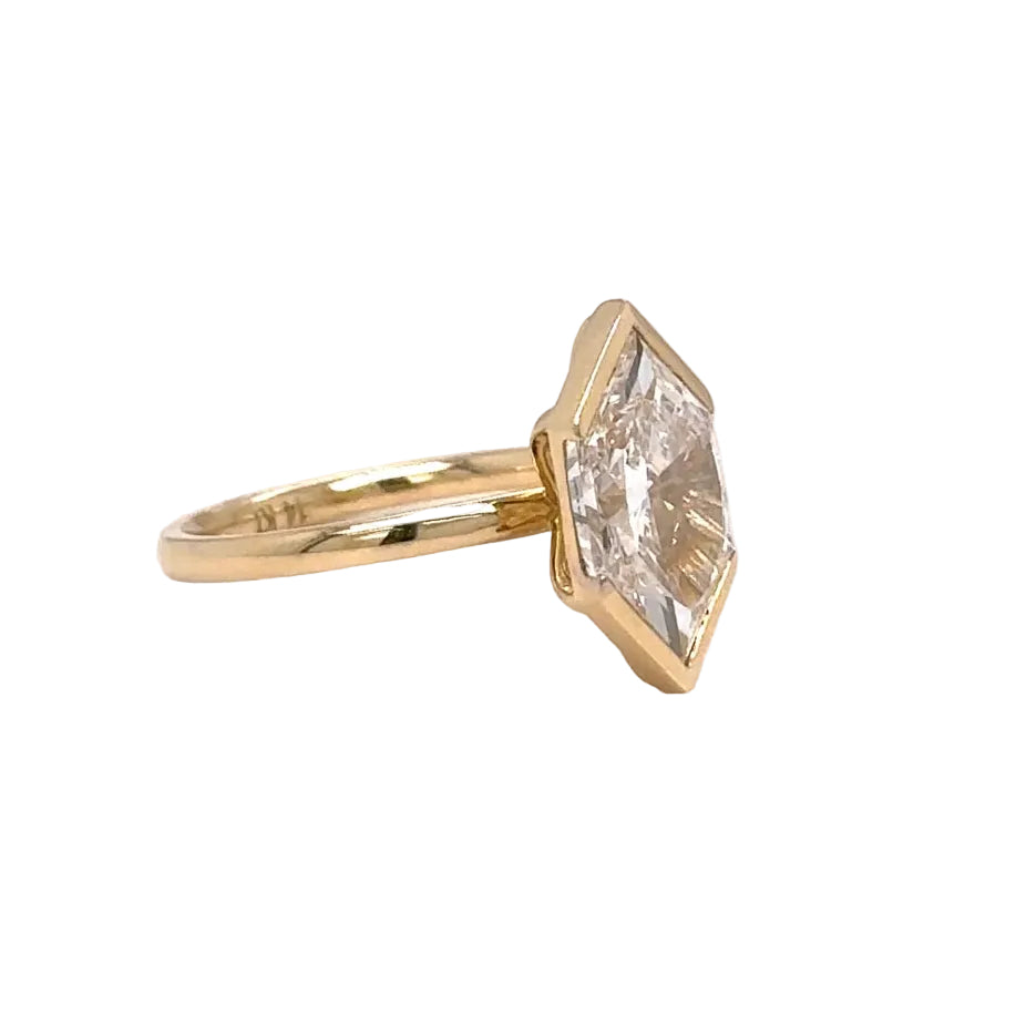 14k yellow gold and lab Engagement ring