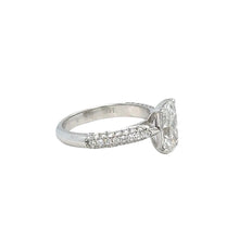 Load image into Gallery viewer, 14k white gold and lab diamond engagement ring.