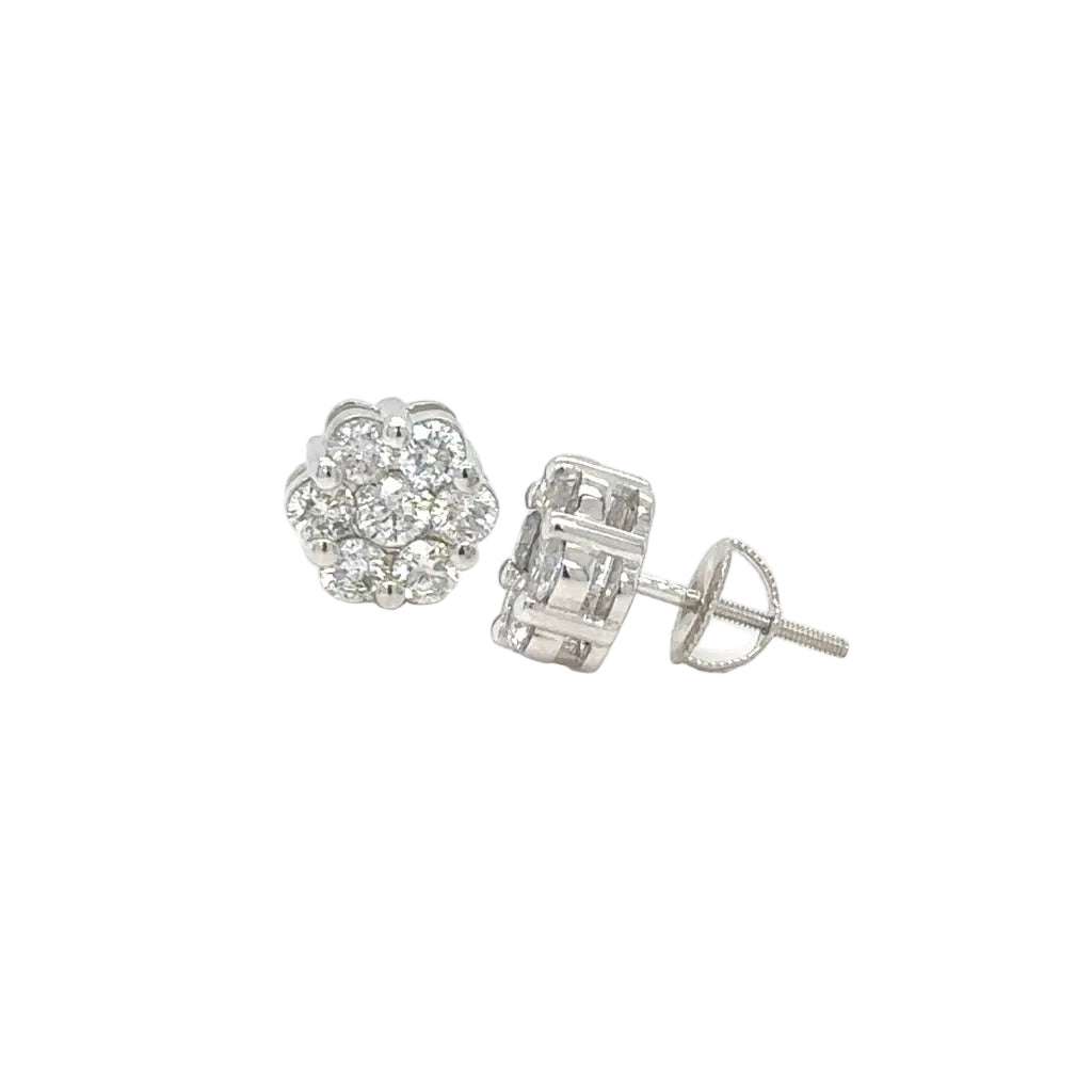 14k white gold and diamond Earrings