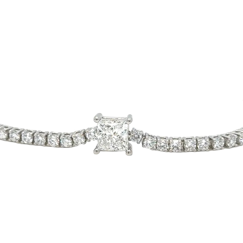14k White gold Lab diamonds Fancy Bracelet