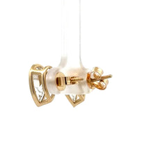 Load image into Gallery viewer, 14k yellow gold and lab Pear shaped diamonds earrings.