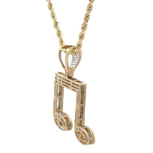 Load image into Gallery viewer, 10k Gold Music Pendant &amp; Gold Rope Chain
