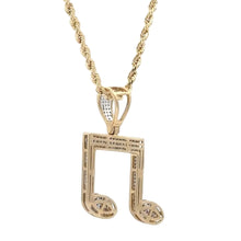 Load image into Gallery viewer, 10k Gold Music Pendant &amp; Gold Rope Chain