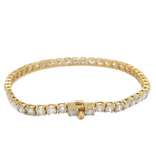 Load image into Gallery viewer, 10k yellow gold and natural diamonds tennis bracelet.
