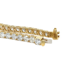 Load image into Gallery viewer, 10k yellow gold and natural diamonds tennis bracelet.