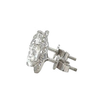 Load image into Gallery viewer, 14k white gold and Lab diamond Earrings.
