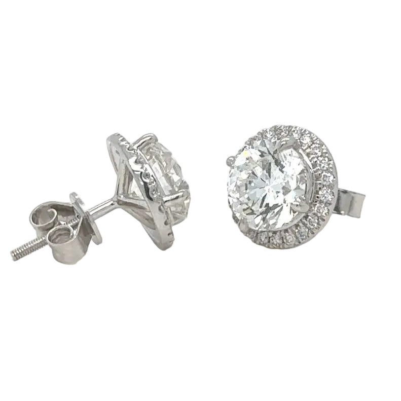 14k white gold and Lab diamond Earrings.