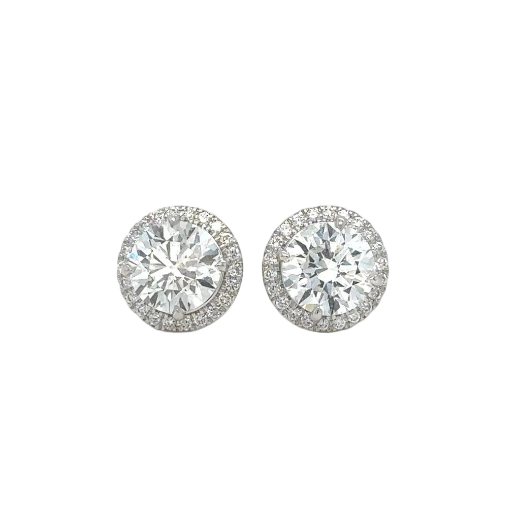 14k white gold and Lab diamond Earrings.