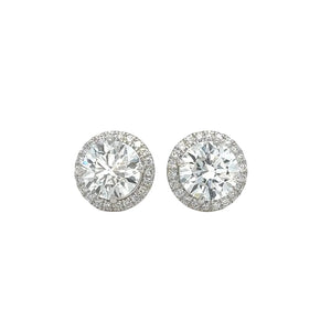 14k white gold and Lab diamond Earrings.
