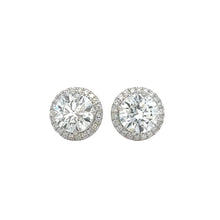 Load image into Gallery viewer, 14k white gold and Lab diamond Earrings.