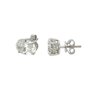 14k white gold lab diamonds earring.