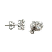Load image into Gallery viewer, 14k white gold lab diamonds earring.