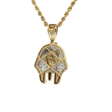 Load image into Gallery viewer, Yellow Gold King Tut Pharaoh Diamond Pendant and Gold rope Chain Set