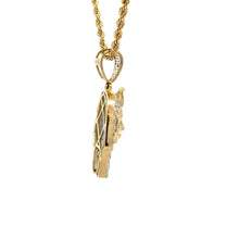 Load image into Gallery viewer, Yellow Gold King Tut Pharaoh Diamond Pendant and Gold rope Chain Set