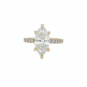 14k yellow gold and lab Engagement ring.
