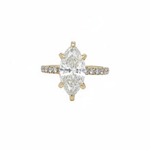 Load image into Gallery viewer, 14k yellow gold and lab Engagement ring.