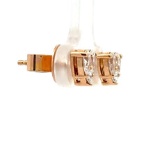 Load image into Gallery viewer, 18k Rose gold and Heart setting natural diamond Earrings.