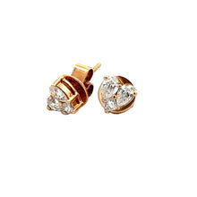 Load image into Gallery viewer, 18k Rose gold and Heart setting natural diamond Earrings.