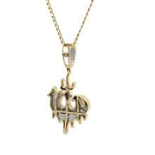 Load image into Gallery viewer, Gold and Natural round diamonds Allah Pendant.