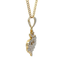 Load image into Gallery viewer, Gold and Natural round diamonds Allah Pendant.