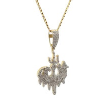 Load image into Gallery viewer, Gold and Natural round diamonds Allah Pendant.