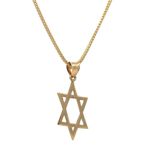 14k Yellow Gold Star of David Pendant.