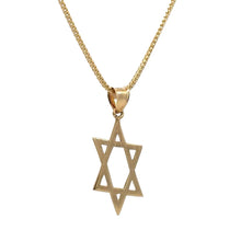 Load image into Gallery viewer, 14k Yellow Gold Star of David Pendant.