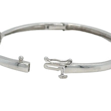 Load image into Gallery viewer, 14k white gold and Diamond Fancy Flower Bangle Bracelet.