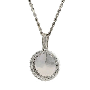 Gold and Diamond Round Shaped Memory Pendant (choose your color)