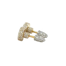 Load image into Gallery viewer, Two-tone gold and Invisible setting Natural diamond Earrings.