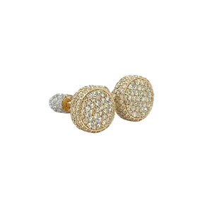Two-tone gold and Invisible setting Natural diamond Earrings.