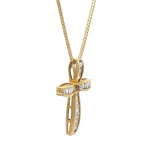 Load image into Gallery viewer, Yellow Gold Cross Diamond Pendant and Gold rope Chain Set