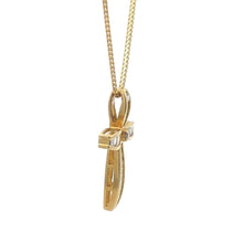 Load image into Gallery viewer, Yellow Gold Cross Diamond Pendant and Gold rope Chain Set