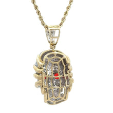 Load image into Gallery viewer, Yellow Gold Iced out Skull Diamond Pendant and Gold rope Chain Set