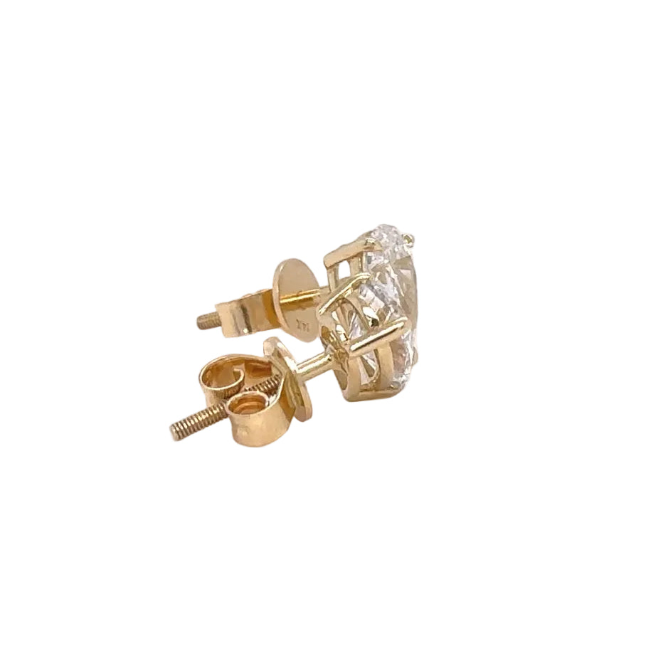 14k yellow gold lab diamonds earring.